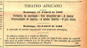 anúncio de jornal do teatro africano