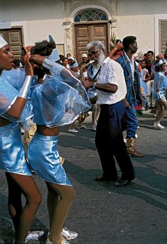 Luís Morais em dia de Carnaval, Mindelo, 1989